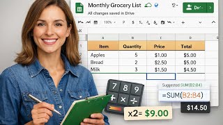 Google Sheets Basics for Beginners | Data Entry, Formulas &amp; Auto Save Explained