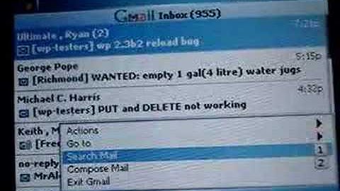 GMail Java App Demo on Windows Mobile 5