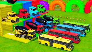 Garage with Colors - ALL MIXER TRUCK WITH DOUBLE FLATBED TRAILER TRUCK, KENWORTH, MAN - FS22 screenshot 1