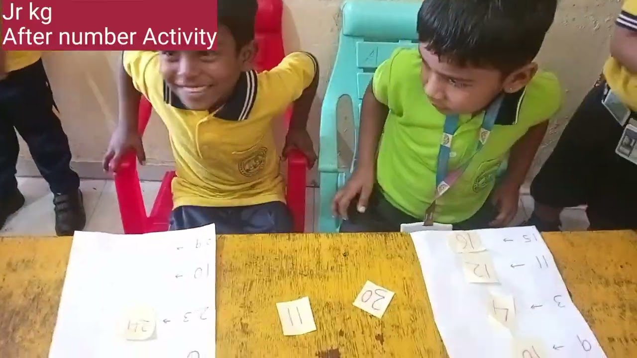 After number Activity by l.kg students in Rainbow little champ preschool 