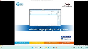 Selected Ledger Printing in Tally Prime | Add-on | Creative Softtech