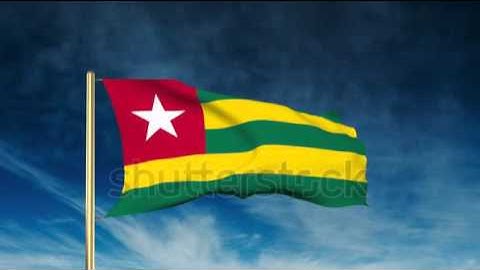 Togo flag slider style. Waving in the wind with cloud background animation Stock video by