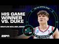 Braylon Mullins reacts to his GAME-WINNING SHOT against Duke 🔥 | The Pat McAfee Show