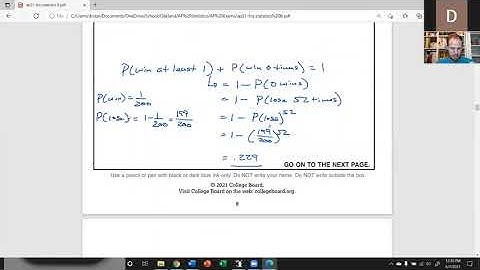 AP Statistics 2021 AP FR Answers