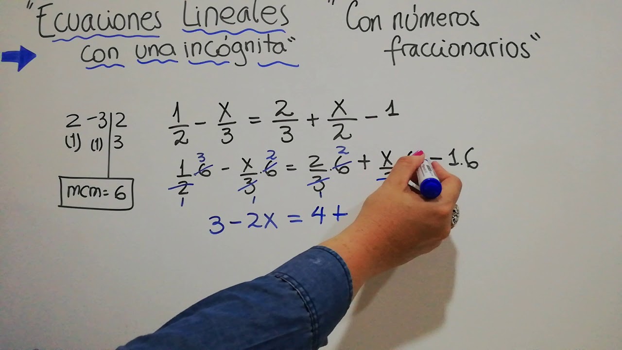 Ecuaciones lineales con una incógnita con fracciones (PARTE 3) YouTube