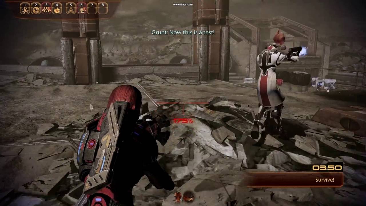 Mass Effect 2 - M 920 Cain Nuke Launcher (nuclear) against Thresher Maw