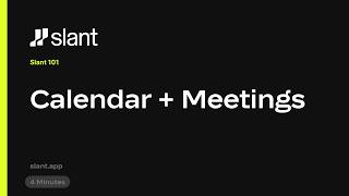 Information Slant 101: Calendar & Meetings News