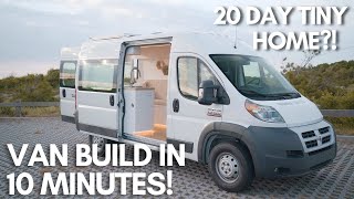 COMPLETE VAN BUILD IN 10 MINUTES | 20 Day Tiny Home Timelapse | Modern Stealth Camper for VanLife!