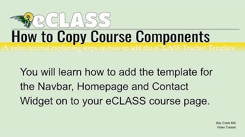 How to add the Teacher Template on your eCLASS Course Page
