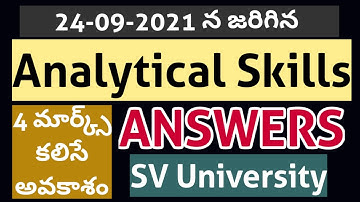 Analytical skills answers and explanation held on 24-09-2021 SV University @SPStudyHub