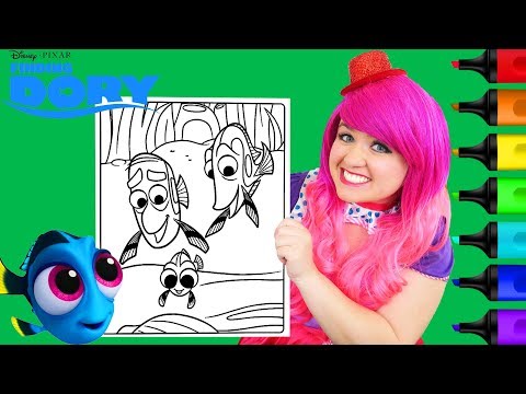 coloring-baby-dory-&-parents-finding-dory-coloring-page-prismacolor-paint-markers-|-kimmi-the-clown