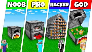 Minecraft Battle: NOOB vs PRO vs HACKER vs GOD: INSIDE FURNACE HOUSE BUILD CHALLENGE / Animation