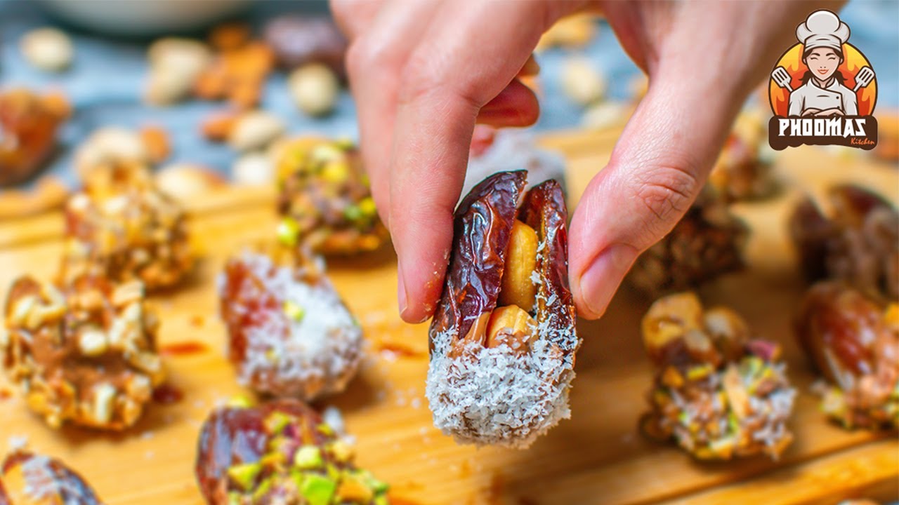 Healthy Stuffed Dates 4 Ways | Ultimate Stuffed Coated Dates | Ramadan ...
