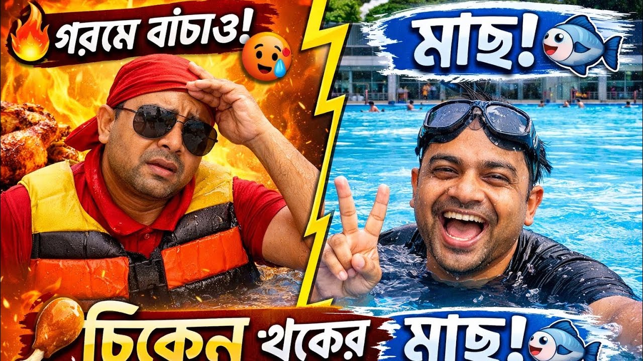 কাজের চাপ ভুলে Swimming Pool এ ফুল মজা! 💦😂
