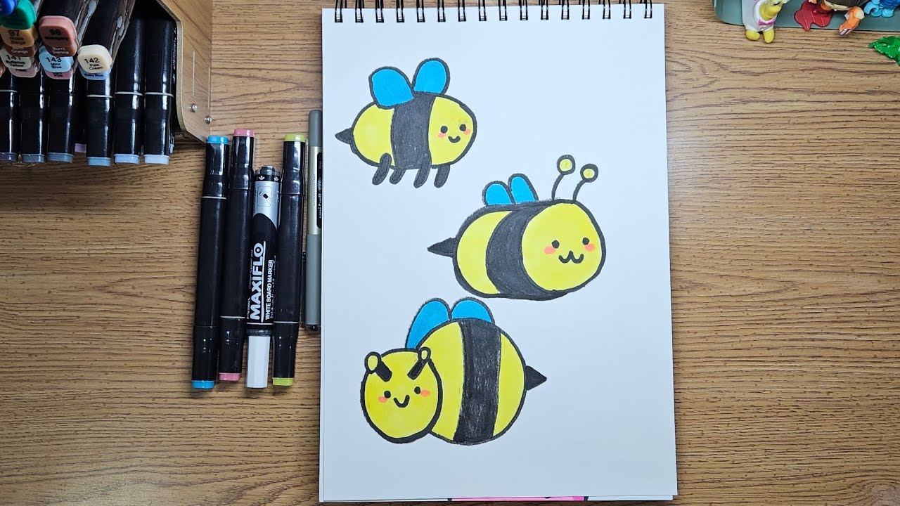 رسم نحلة 🐝draw bee - YouTube