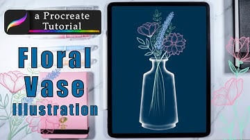 How To Draw a FLORAL VASE in PROCREATE || Step-by-Step Drawing Tutorial