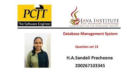 Database Management System | Task 14 | 1st Year | Java Institute