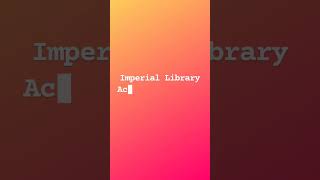 IMPERIAL LIBRARY ACT