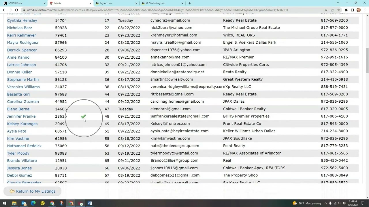 Reverse Prospecting in Matrix