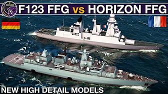 German F123 Frigate vs French Horizon Frigate (new high detail models) | Sea Power
