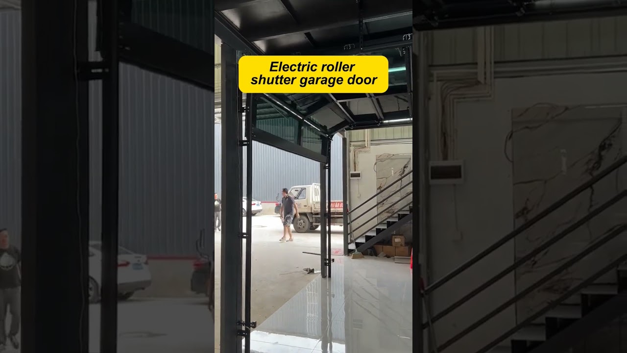 Electric rolling garage door.
