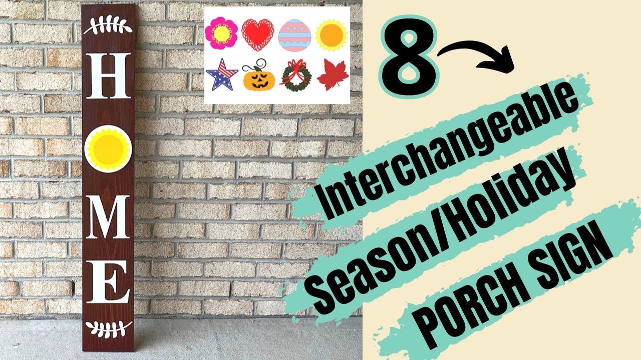 DIY PORCH SIGN (changeable seasons) with Cricut YouTube