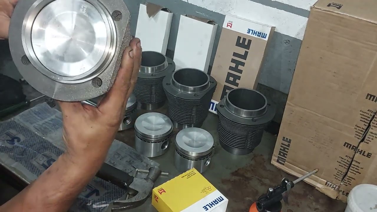 montagen pistao vw refrigerado a ar 1600 gasolina seta do pistao montagem das camisas e pistões 🤩