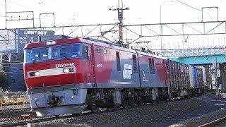 EH500-66牽引3085ﾚと前後の貨物列車　府中本町　2019/04/11