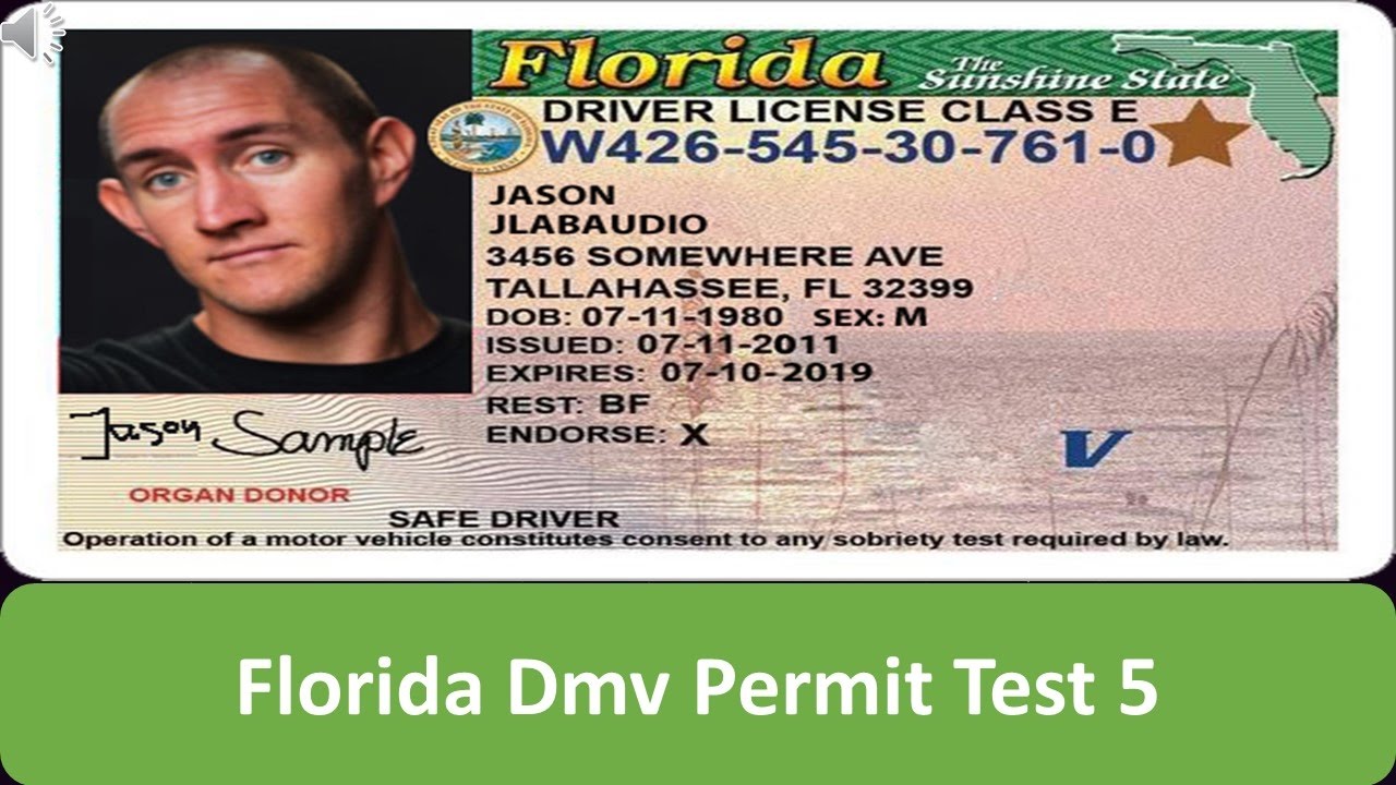 Florida Dmv Permit Test 5 Youtube