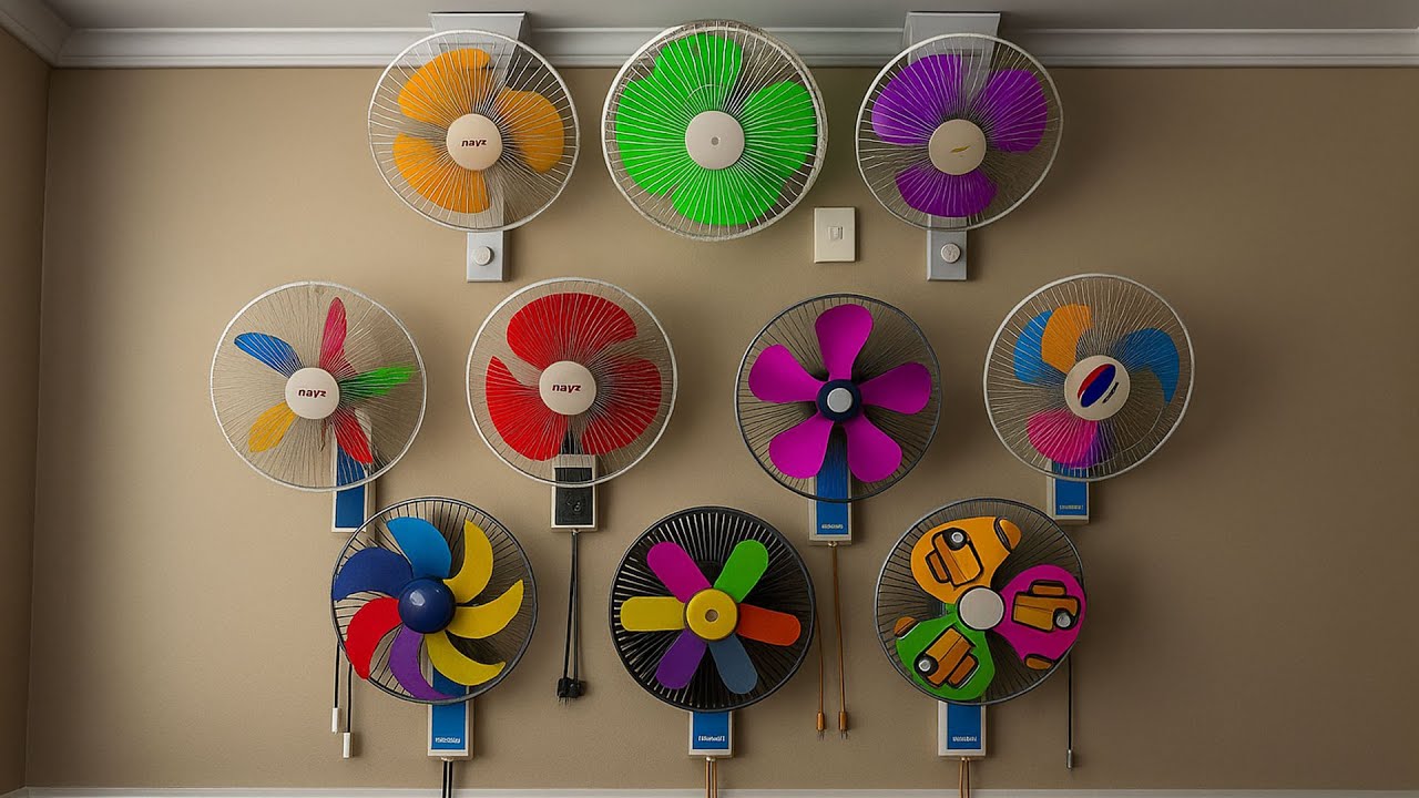 Настенный вентилятор своими руками с редким красочным дизайном пропеллера, который редко где встр...