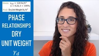 FE Civil Geotechnical - Phase Relationships Dry Unit Weight