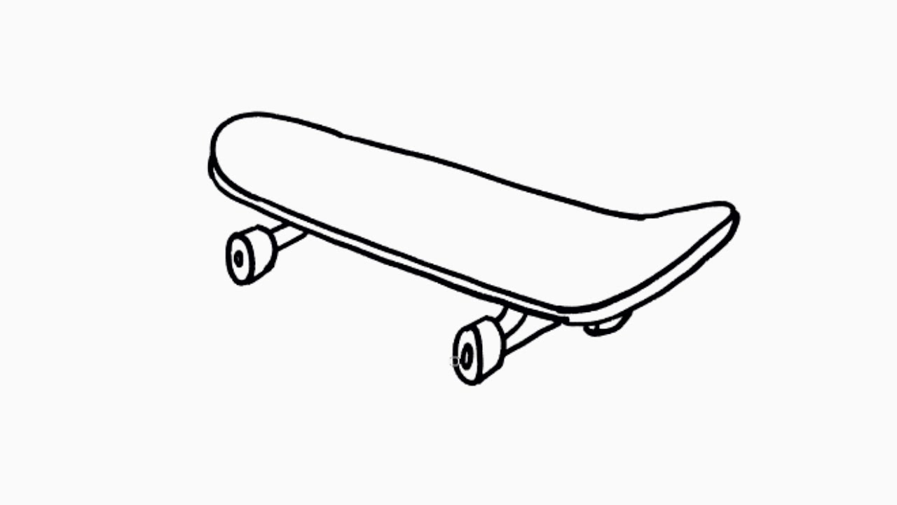 HOW TO DRAW A SKATEBOARD EASY STEP BY STEP howtodraw YouTube