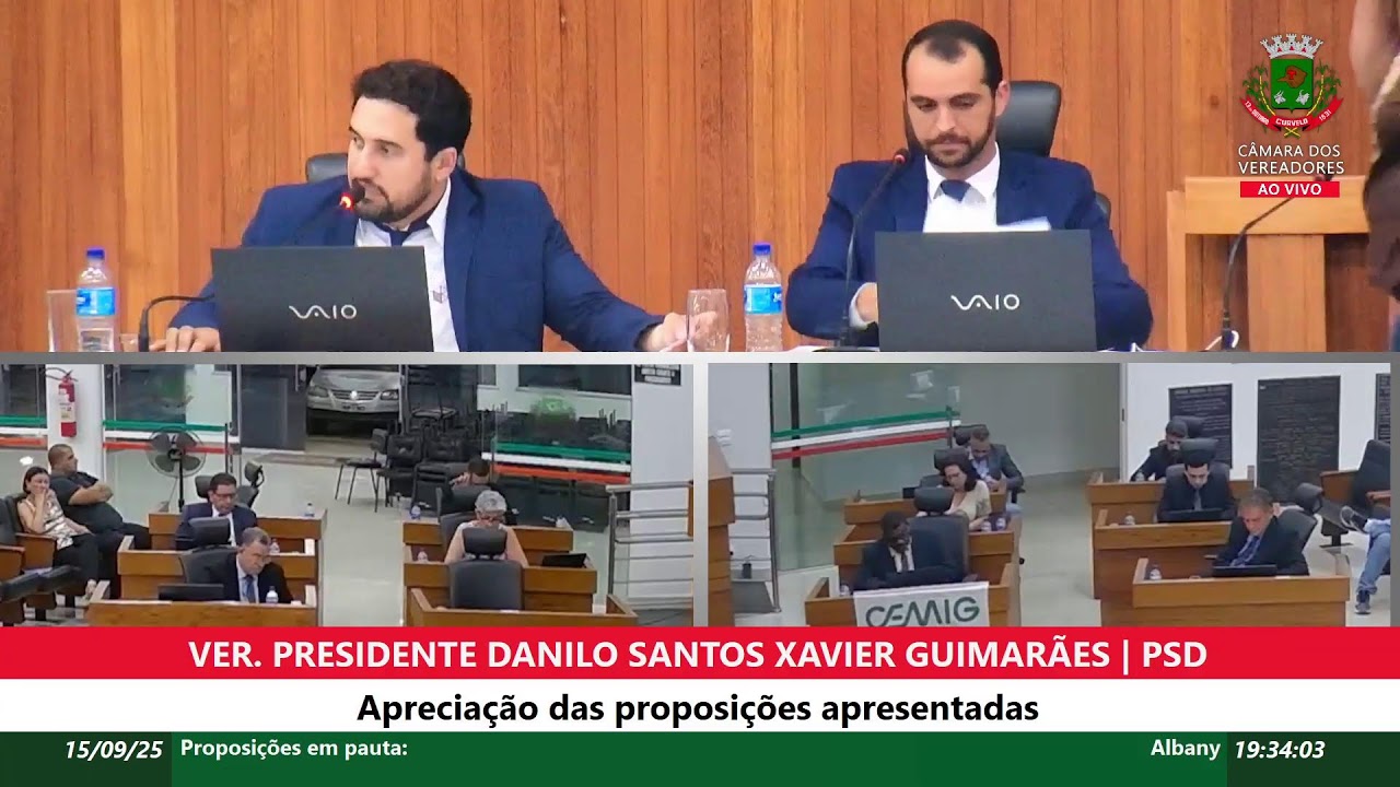 Reunião Ordinária - 15/09/2025 - Câmara Municipal de Curvelo