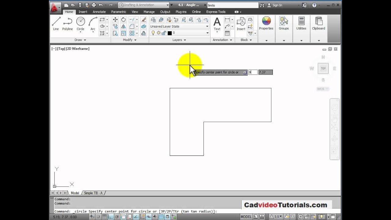 autodesk revit AutoCAD 2012 Tutorial - 4.4 - Draw the Object in Model Space