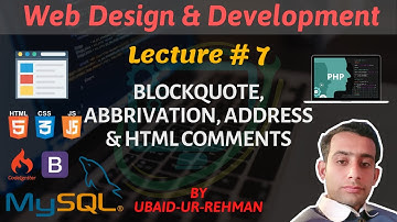 Learn html and css tutorial part 7 - comments,address in urdu/hindi BY Ubaid Ur Rehman | SST Lab