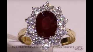 #73004 | R2.21ct & D1.43ct | Ruby & Diamond Cluster Ring | Set in 18ct Yellow Gold Content