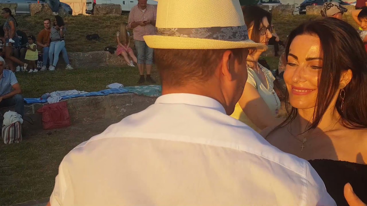 Amazing salsa dance performance at the open air party in Mainz Germany