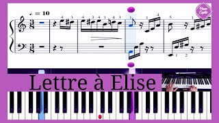 tutoriel piano facile -LA LETTRE A ELISE- aide solfège