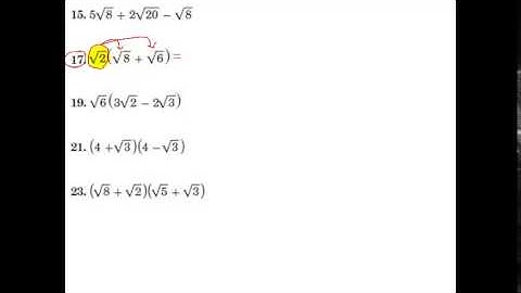 Glencoe Algebra 1 - 10.3 - Operations with Radicals