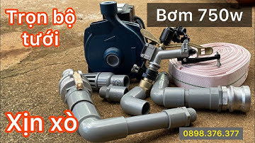 Trọn bộ tưới chạy điện nhà 1 pha với bơm 750w và béc AX21 cùng ống cứu hoả xịn xò