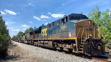 CSX ES40DC 5241 Leads E002-28 at Crawford, Florida