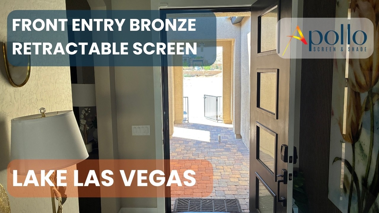 Bronze retractable screen on a Lake Las Vegas front entry
