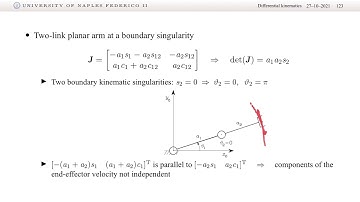 Robotics - Kinematic singularities and Analysis of redundancy