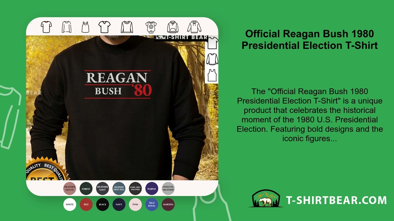 Official Reagan Bush 1980 Presidential Election T-Shirt