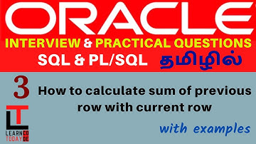 Calculate sum of previous row with current row | Oracle SQL & PL/SQL Interview & Practical Questions