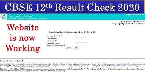 CBSE result 12th class | Website is working Now | CBSE RESULT 2020 | How to CHECK CBSE Result 2020