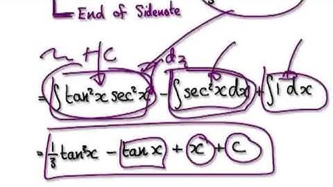 Video 1863 - integral tan^4x - Practice