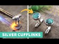 Making Silver Turquoise CUFFLINKS - Beginner Silversmithing