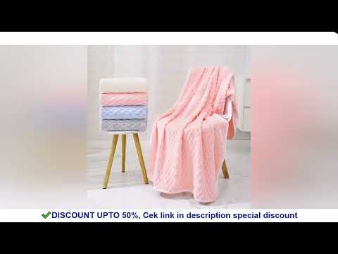1pc Coral Fleece Cloud Grid Bath Towel, 90*180cm/70*140cm Towel, Absorbent and Soft, Plain Color