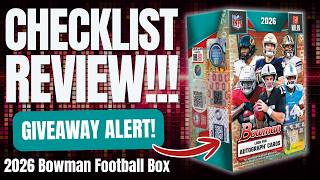 IS 2026 BOWMAN FOOTBALL WORTH IT?! 🤔 Checklist Review + GIVEAWAY screenshot 1